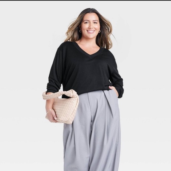 Black V-Neck Sweater - Picture 5 of 6